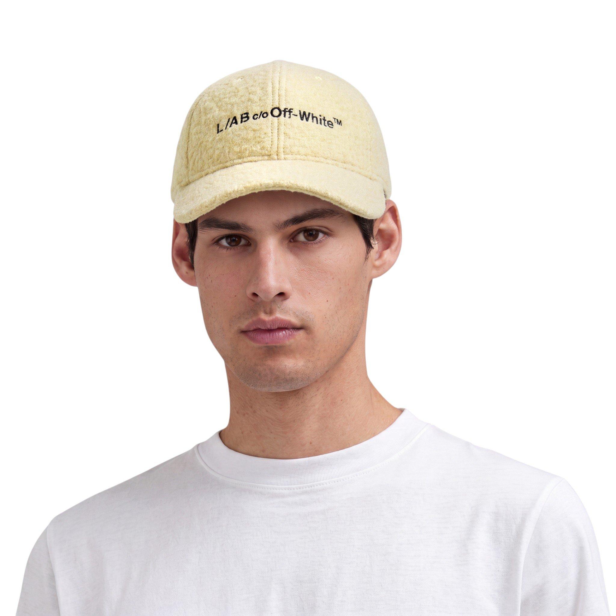 L/AB c/o Off-White Embroidered Curved Brim Sherpa Hat - Yellow - YELLOW